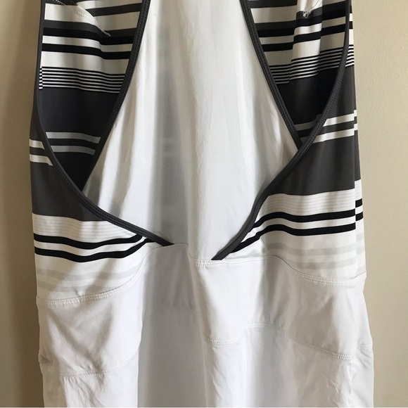 Lululemon Blissed Out Tank Dress Mini Racerback White Black Stripes Lightweight - Picture 8 of 8